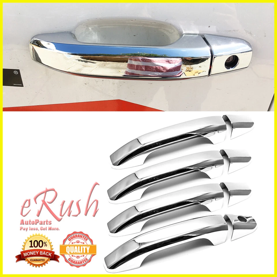 PARA CHEVROLET SUBURBAN 2015-2019 + CUBIERTA DE MANIJA DE PUERTA CROMADA TAHOE SIN CORTE DE LLAVE INTELIGENTE Foto 2 de 3