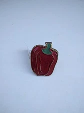 6  Red Enamel Color   Bell  Pepper  Napkin  Rings  NEW