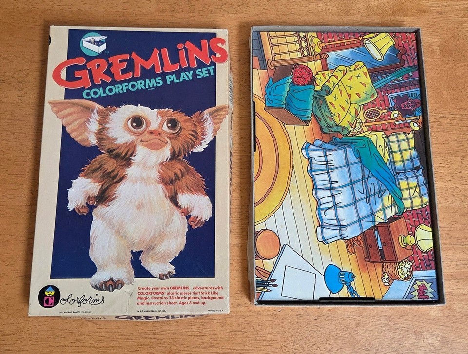 1984 Gremlins Movie Gizmo Colorforms Play Set w/ Original Box #672 ...