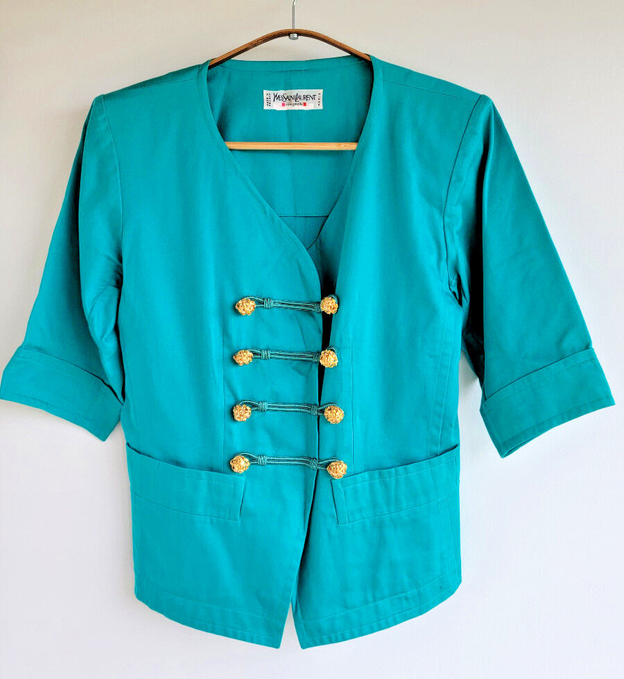 80s YVES SAINT LAURENT 'MAHARADJA' BEJEWELED BOLERO JACKET RIVE