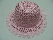 Pink and White with Silver Strands - Girls One Size 50cm Floppy Style Sun Cap