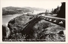 RPPC * Columbia River Highway Oregon - Approach to Vista House - 1940s era