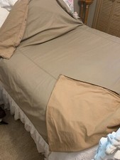 Restoration Hardware RH Linen Cotton Duvet Cover TWIN Baby Child Khaki Tan Bed