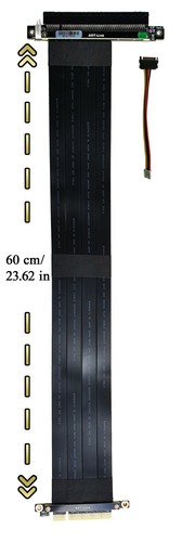 PCIe 3.0 16X Extension Cable Cord 180 Degree PCIe 8X to 16X Flexible Riser Card - 第 1/5 張圖片