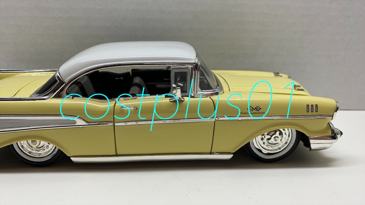 JADA SHOWROOM FLOOR 1957 BEL AIR 1:24 YELLOW WITH WHITE TOP | eBay