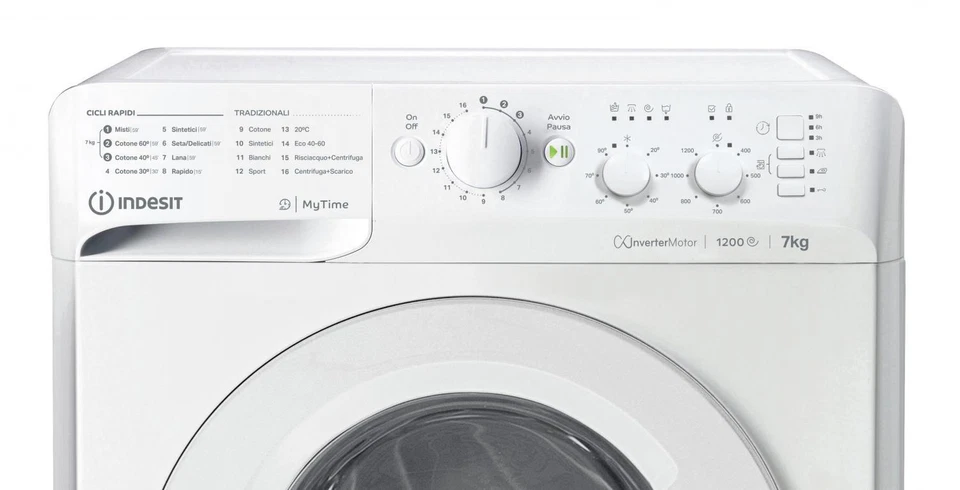 Indesit Lavatrice 7 Kg Classe A 54 cm 1200 giri Inverter Bianco MTWC 71296 W IT - Immagine 2 di 4