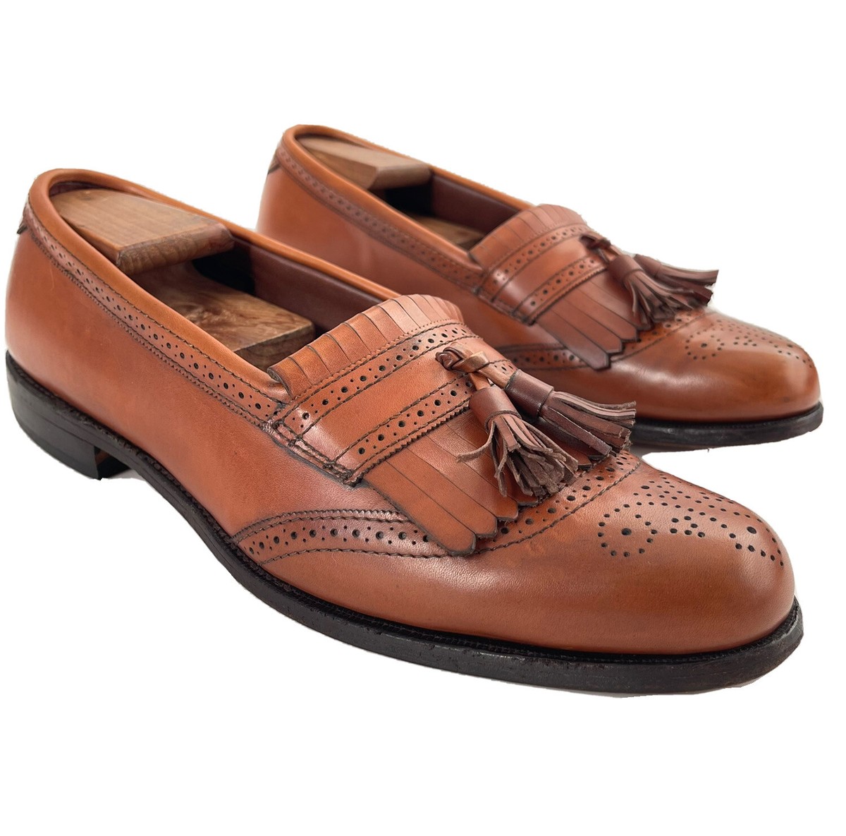 ALLEN EDMONDS Mens Bridgeton Kiltie Loafer Brown Leather  display picture 3