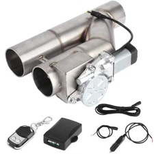 3'' 76mm Electric Exhaust Downpipe Y-Pipe Dual Valve w/ Remote Control