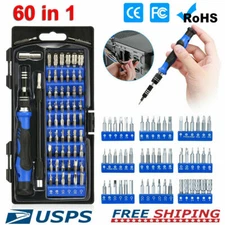 New Precision Screwdriver Kit 60 in 1 with 56 Bits Screwdriver Set Magnetic ...