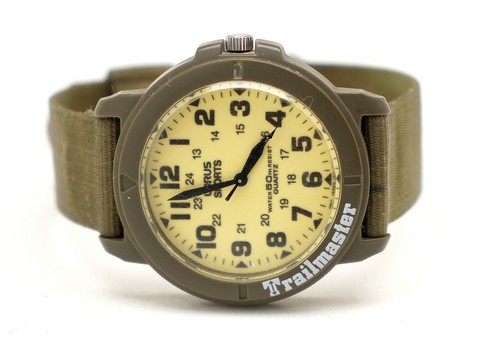 LORUS Trailmaster MIlitary Style Olive Green Quartz Watch RMF869
