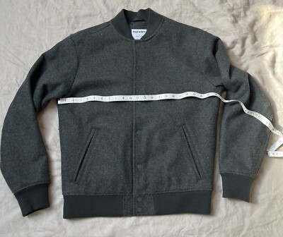 Old Navy Wool Bomber Jacket Medium Charcoal UK