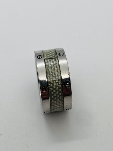 SIZE 9.5 DESIGNER STAINLESS STEEL MESH RING MANLY MENS HIGH QUALITY DESIGNER - Picture 2 of 4