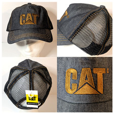 Caterpillar CAT Hat Trucker Cap Gray & Copper, Mesh Back, Strapback New with Tag