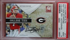 2009 DONRUSS ELITE Matthew Stafford #17 autograph rookie card #'d/50 PSA 9 MINT