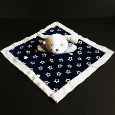 Carter's Child of Mine Blue White Stars Puppy Dog Security Blanket Rattle Lovey