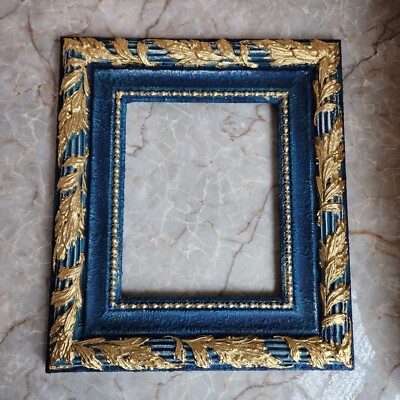 ART FRAME 8'' X 10'' Blue with Gold Gild, Ornate Decorative Art Frame