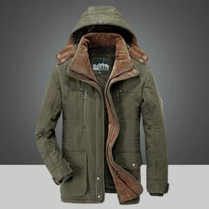 Veste de coton Hiver à capuche manches longues Trench Coat Warm Overcoat Parka pour homme