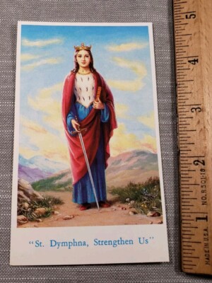 Vintage Saint Dymphna Patron Mental Illness Holy Prayer Card A61 | eBay
