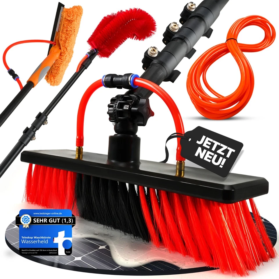Teleskop Waschbürste Fensterreinigung Dachrinnenreiniger | PV Reinigungsbürste - Bild 2 von 4