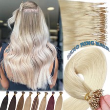 THICK Nano Tip Nano Ring Beads Remy Human Hair Extensions Full Head 150S 150G US