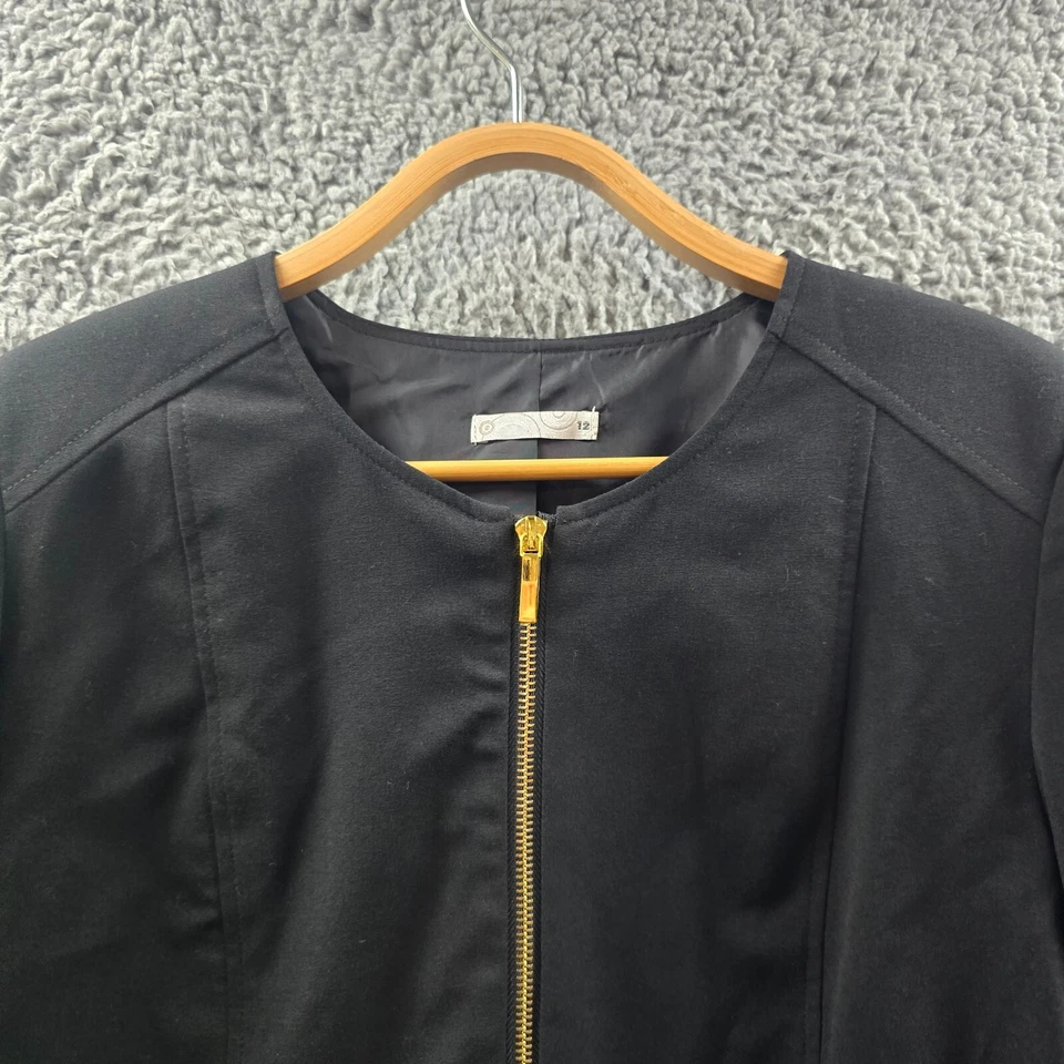Target Womens Jacket Size 12 Black Long Sleeve Lightweight Zip Front - Image 4 of 4