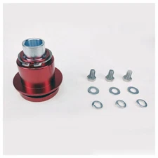360° Steering Wheel Quick Release Disconnect 3 Hole Hub Adapter Aluminum Red