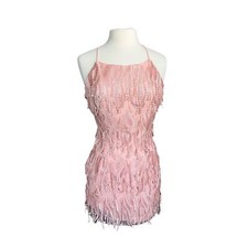 Lulu’s Making Magic Blush Pink Fringe Dress Women’s Size Medium