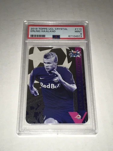 2019 Topps UCL Soccer Crystal #113 Erling Haaland RC Rookie PSA 9 MINT MNM972