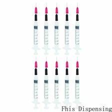 3ml/3cc Luer Lock Syringes 25G Blunt Tips Fill Needles 0.5 Inch Pack of 10