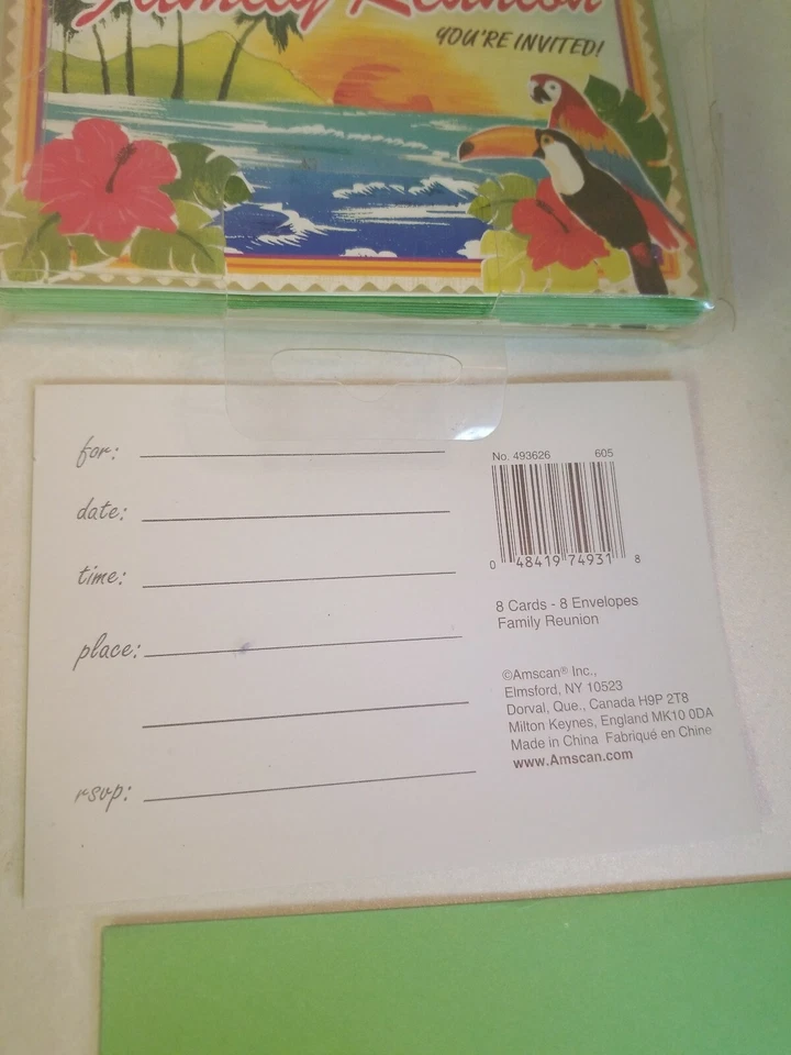  Tropical Beach Vacation Hawaiian Luau Party Novelty Invitations craft supply - Image 3 of 3