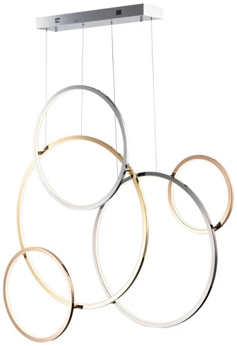 ET2 Union 46 3/4"W 5-Light Multi-Plated LED Island Pendant - Picture 1 of 5