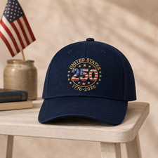 America 250th Anniversary Embroidered Baseball Cap 1776 2026 USA Patriotic Hat
