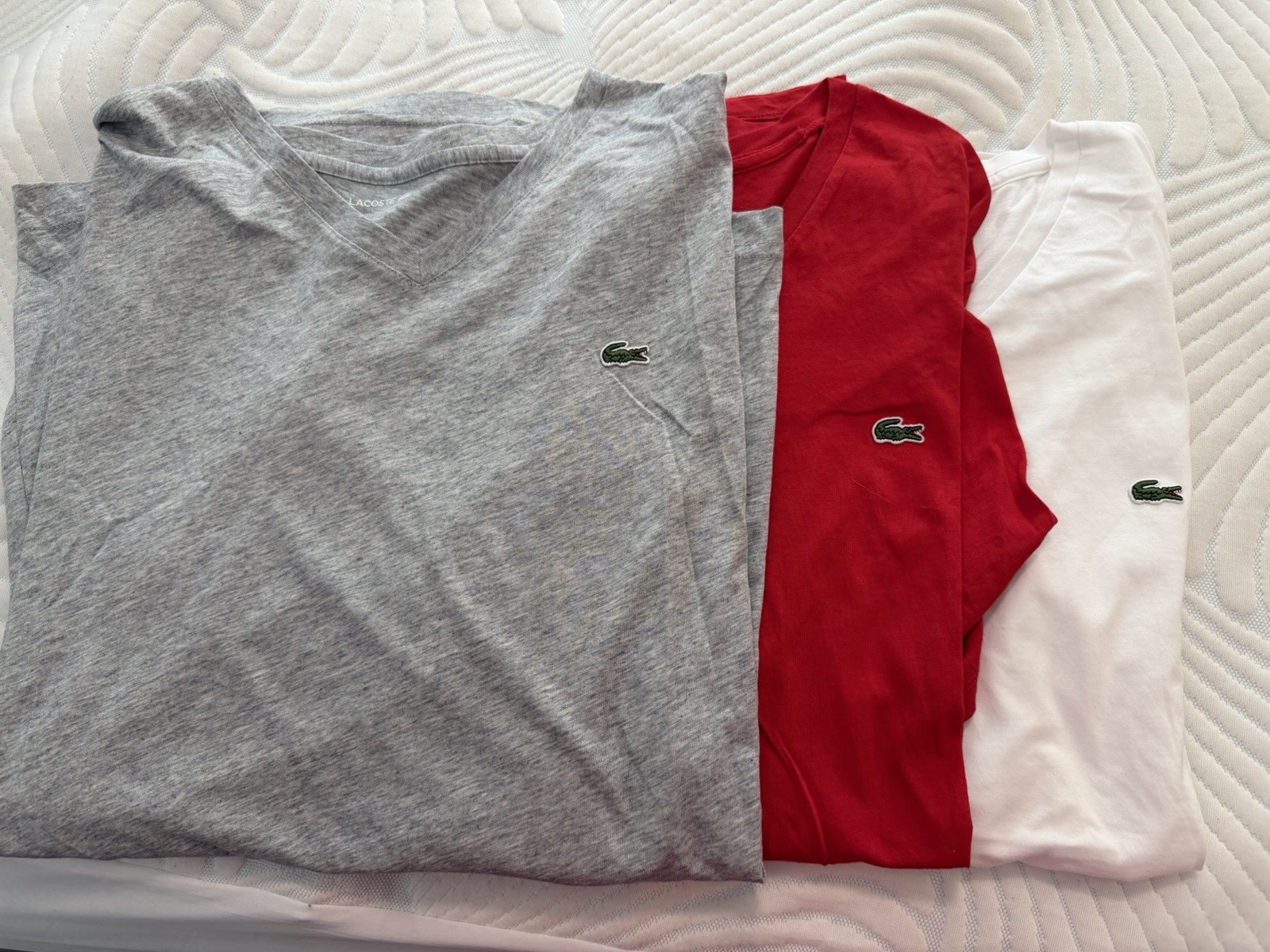 NWOT lot of 3 Men’s Lacoste 3xl B Neck Pima Cotton Shirts