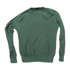 J.CREW Men's Green Cotton Knit Pullover Sweater Crew Neck Long Sleeve Size M