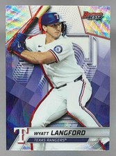 2025 Bowman's Best Wyatt Langford Wave Refractor Rangers