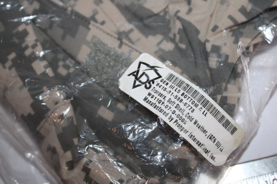 USGI Gen 3 Level 5 Large Long Digital Soft Shell Pant Trousers ACU Army NEW - Image 3 of 4