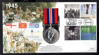 GB 2000 Benham 1945 Victory in Europe and Japan War Medal Cover