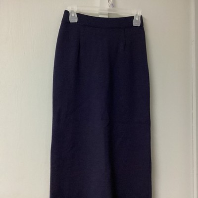 IGLO Italy Women s Skirt Size Small Navy Sweater Material Pull On Midi Slit Cut