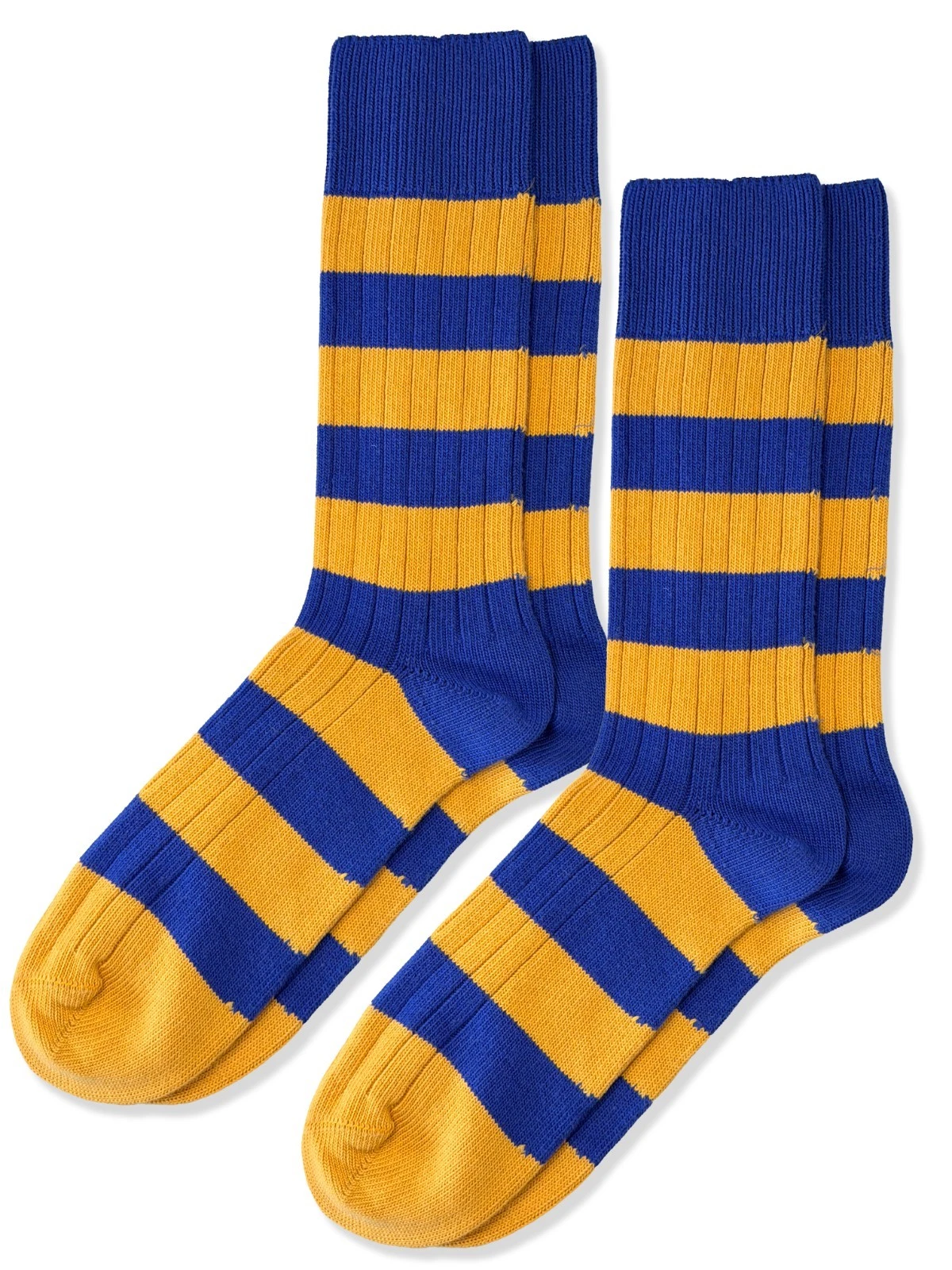 Men's Twin Pack Rugby Stripe Socks – Blue & Yellow Stripe - One Size UK 7-11
Opens in a new window o