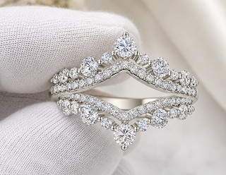 Sterling Silver VVS1 D Color Moissanite Diamond Alternative Tiara Ring Size 7