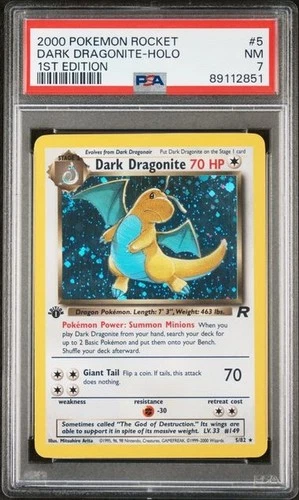 POKEMON DARK DRAGONITE 2000 ROCKET 1ST EDITION #5 HOLO PSA 7