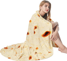 Admitrack Burrito Tortilla Blanket 60In, Double Sided Super Soft Flannel Throw,