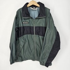 Columbia Sportswear Boys 10 12 Green Windbreaker Jacket Outdoor Hiking Coat