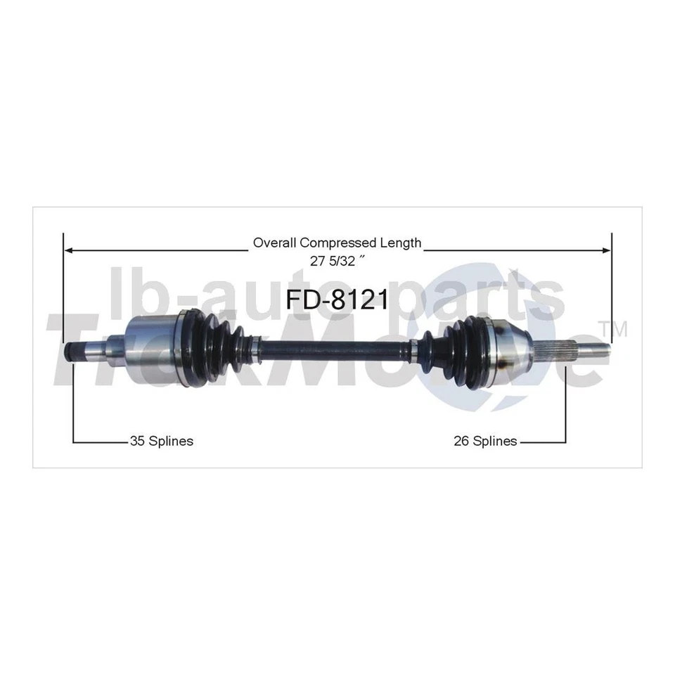 Eje CV delantero izquierdo derecho para Ford Freestar 2X TrakMotive Foto 4 de 4