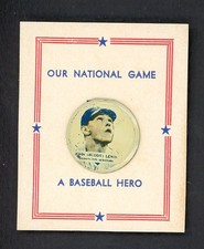 1938 PM8 OUR NATIONAL GAME PIN BUDDY LEWIS SENATORS EX 551202 (KYCARDS)