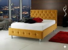 YFB Button-Tufted Upholstered Bed Frame | Elegant Velvet Design | Premium Finish
