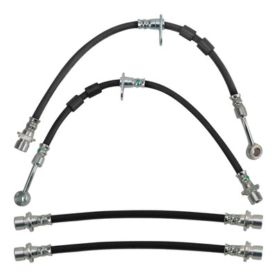 Trq Front And Rear Brake Hose Set Compatible 1996-1999 Honda Civic