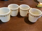 Corning Ware Corelle Pyrex Coffee Mugs Vintage  Butterfly Gold 4 Total