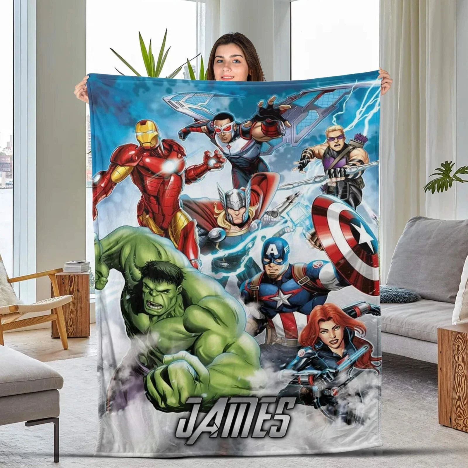Personalized Super Hero Blanket, Super Hero Fleece Blanket