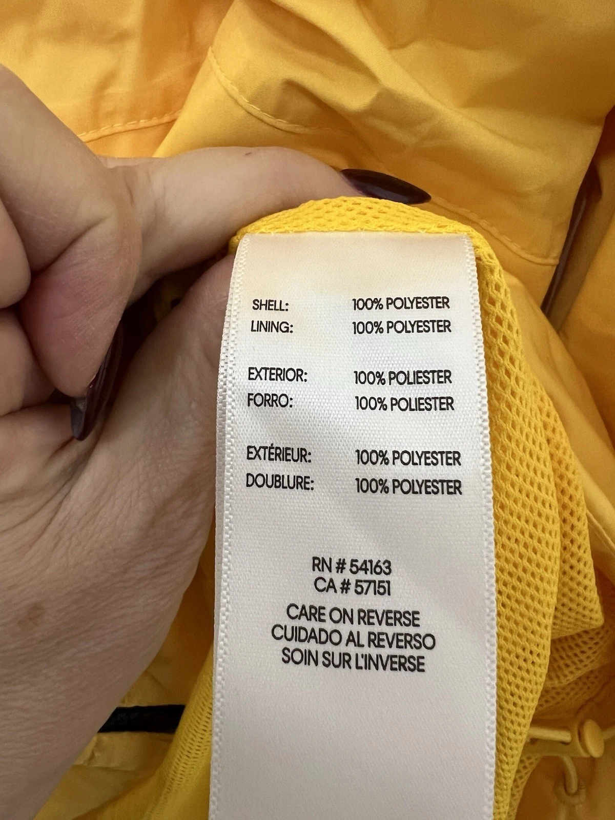 Tommy Hilfiger Yellow Hooded Full Zip Windbreaker Jacket Men’s Size M image 4